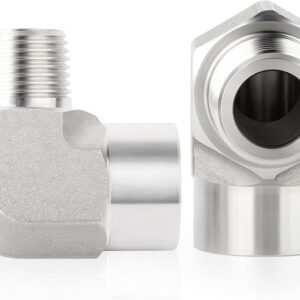 304 Stainless Steel 90 Degree Barstock Street Elbow, 1/2 Inch NPT Male Pipe to 1/2 Inch NPT Female 304 Stainless Pipe Fitting